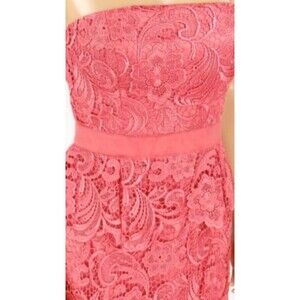Cache' Women's Dress Coral Laced Peplum Fully Lined Size 2 NWT $228